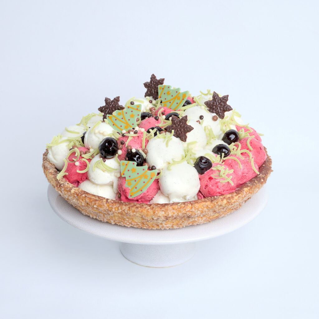 kerst ijstaart aardbei vanille amarena